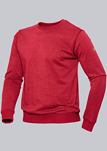 BP 1720-293-0081-XL Unisex-Sweatshirt, Schlanke Silhouette, lange Ärmel und Rundhalsausschnitt, 280,00 g/m² Stoffmischung mit Stretch, rot, XL von BP