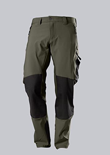 BP 1861-620-7332-54n Super-Stretch-Hose für Männer, Schlanke Silhouette mit höherer Taille am Rücken, 250,00 g/m² Stoffmischung mit Stretch, oliv/schwarz, 54n von BP
