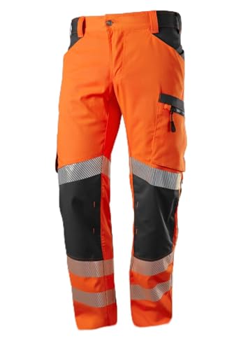 BP 2040-844-6556 Arbeitshose für Herren, 79.5% Polyester/16.5% Baumwolle/4% Elastolefin, Warnorange/Anthrazit, 3D Schnitt - ergonomische Passform, Größe 52l von BP