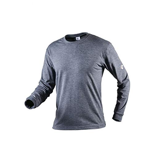 BP 2421-871-54-3XL Langärmeliges Unisex-T-Shirt, 1/1 Ärmel, Rundhalsausschnitt und Strickbund, 72, 200,00 g/m², blau-grau, 3XL von BP