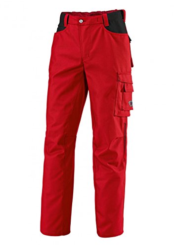 BP Workwear 1788-555-81 Arbeitshose - Gummizug im Rücken - Bundfalten - Normale Passform - Größe: 64n - Farbe: rot/schwarz von BP