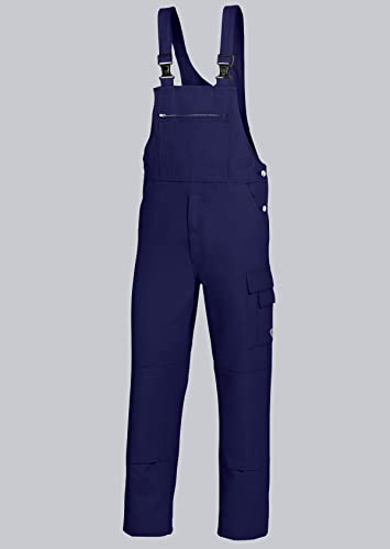 BP Workwear Basic 1482-060-10 Latzhose - Stoffhosenträger mit Gummieinsatz - Taschen für Knieschoner - Reine Baumwolle - Stämmige Passform - Größe: 26 - Farbe: dunkelblau von BP