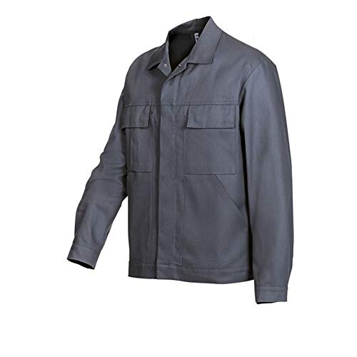 BP Workwear Basic 1485-060-53 Arbeitsjacke - Verdeckte Druckknopfleiste - Reine Baumwolle - Normale Passform - Größe: 106/110 - Farbe: dunkelgrau von BP