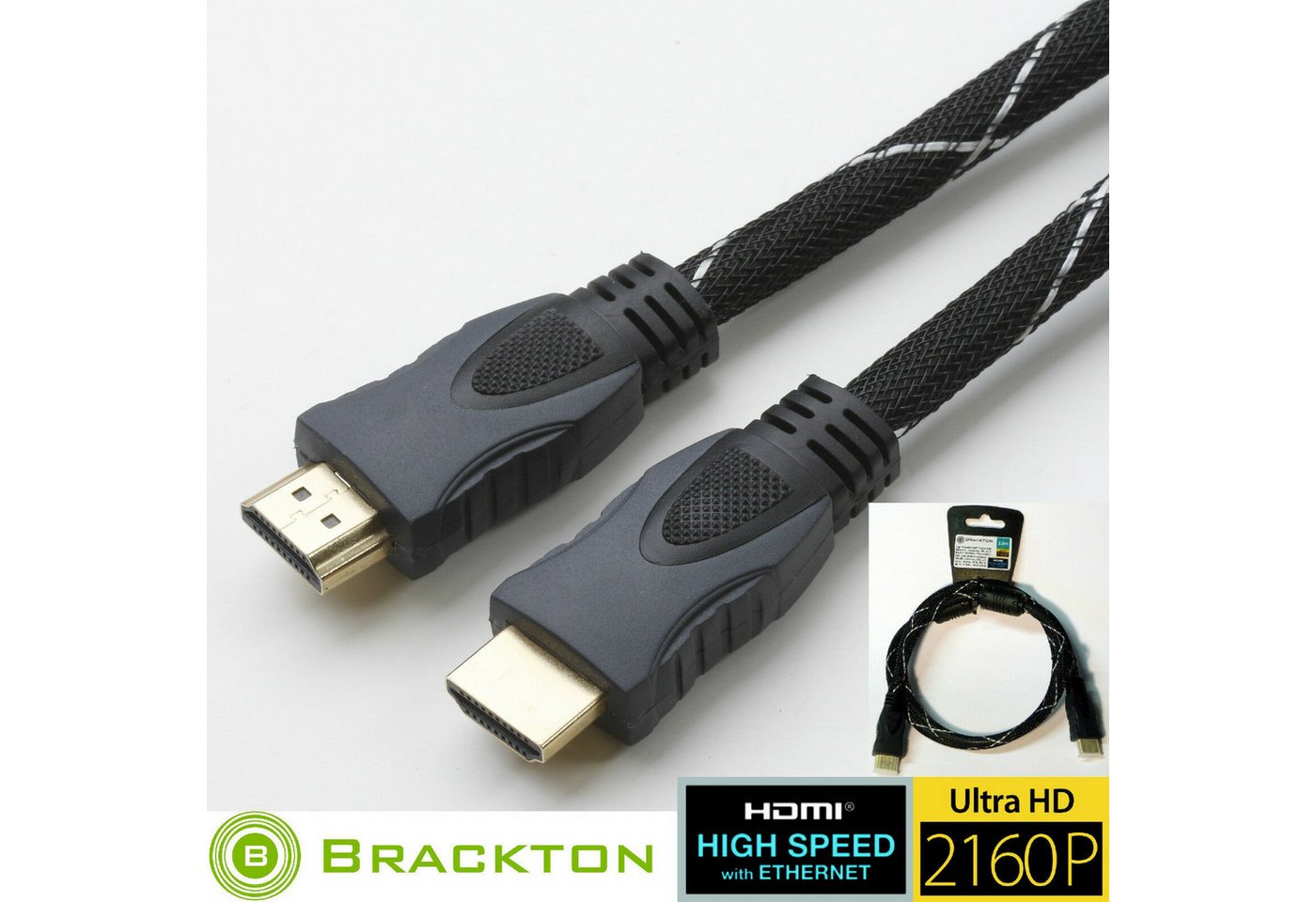 BRACKTON Brackton 10K Ultra High Speed HDMI 2.1 Kabel Metallstecker 0.5m St/St HDMI-Kabel von BRACKTON