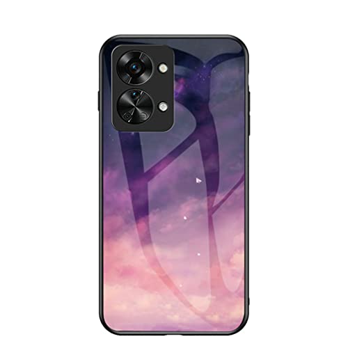 BRAND SET Handyhülle für OnePlus Nord 2T 5G Transparent Farbe Sternenhimmel Muster Schutzhülle Gehärtete Glas Rückseite mit TPU-Kanten Stoßfeste Hülle für OnePlus Nord 2T 5G-CSXK von BRAND SET