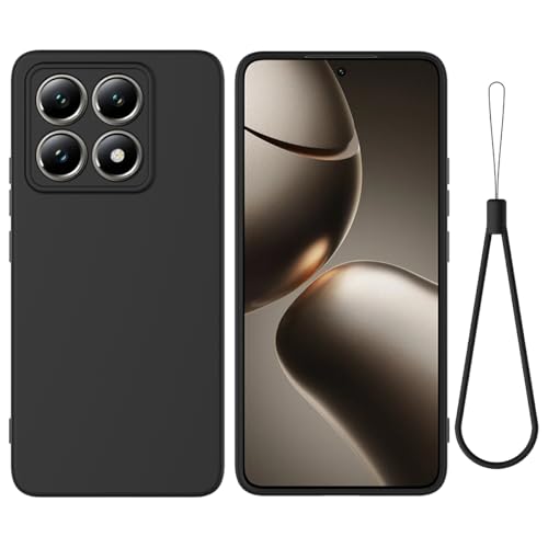 BRAND SET Schutzhülle für Xiaomi 14T Pro Hülle, Silikonhülle Kratzfeste Schutzhülle mit Mikrofaser-Innenfutter Handytasche Case für Xiaomi 14T Pro Handy Hüllen (Schwarz) von BRAND SET