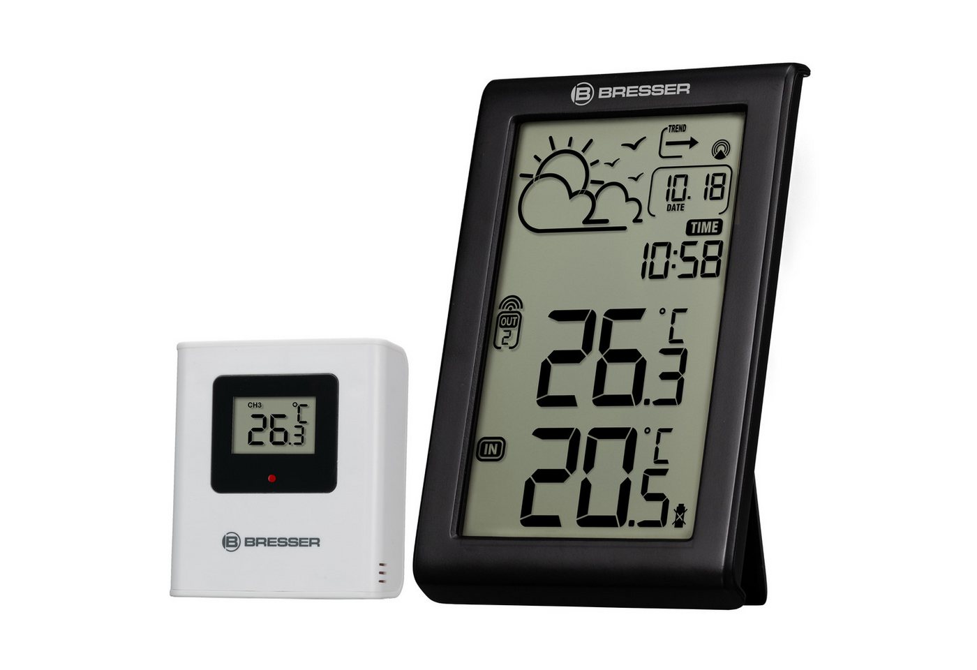 BRESSER BRESSER Wetterstation Meteo Temp W mit DCF-Funksignal Wetterstation von BRESSER