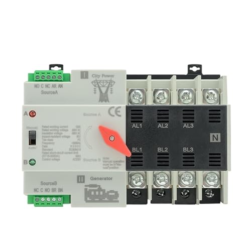 1PCS ATS W2R 2P 3P 4P 100A 220V/110V Mini ATS Generator Moterized automatische Transfer Switch(4P 100A 220V) von BRHJJQPP