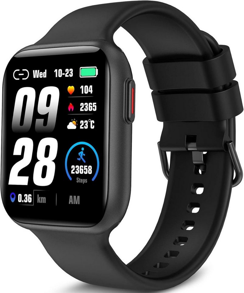 BRIBEJAT Smartwatch (1,75 Zoll, Android iOS), Herren Wählen/Anrufe Annehmen 2,5D HD Gebogener Bildschirm Armbanduhr von BRIBEJAT