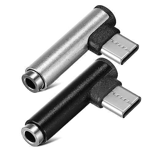 BRIGHTFUFU 2 Stück USB Typ C Auf Audio Adapter Winkel Klinke Kopfhörer Adapter Für Mobiltelefone Kompatibel Mit Smartphones Und Tablets von BRIGHTFUFU