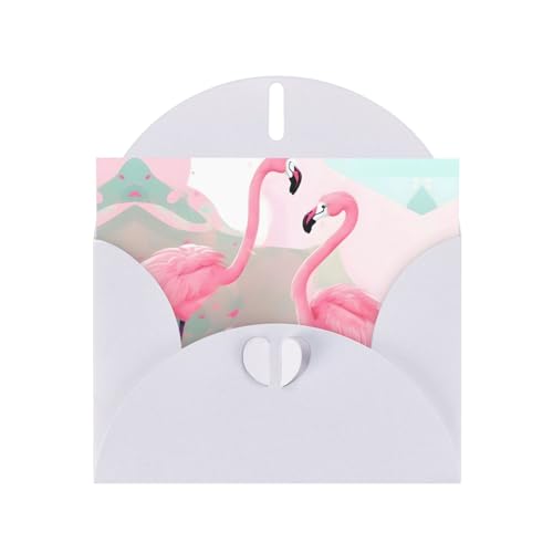 Grußkarte mit Flamingo-Aufdruck von White BROLEO für Weihnachten, Geburtstag, Valentinstag, Hochzeitstag und Party-Einladungen von BROLEO