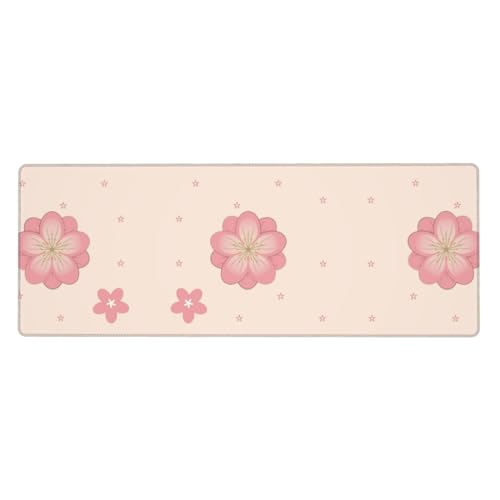 Little Pink Cherry Blossoms Picture Oversized Rubber Mouse Pad Thickened Design 31.5 X 11.8 Inch Suitable for Office, Gaming use von BROLEO