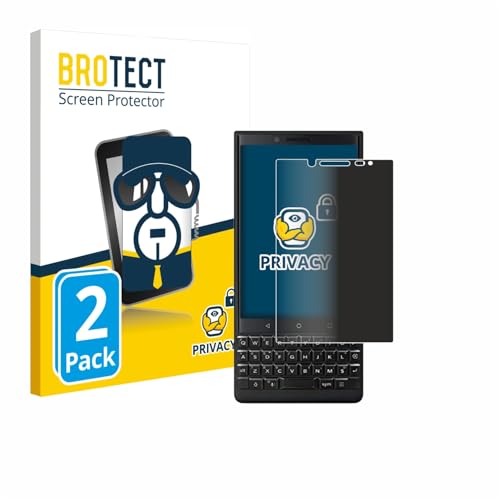 BROTECT (2 Stück Anti-Spy Blickschutzfolie für BlackBerry Key2 (Dual Sim) Privacy Screen Protector [Displayschutz, Sichtschutz, Blaulichtfilter] von BROTECT