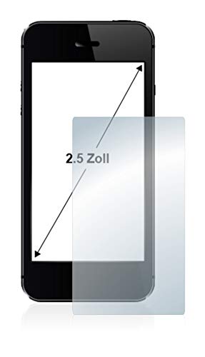 BROTECT 2.5" Panzerglasfolie Schutzfolie für Smartphones und Handys mit 2,5 Zoll (6.4 cm) [50.59 x 38 mm, 4:3] - Schutzglas [Extrem Kratzfest 9H von BROTECT