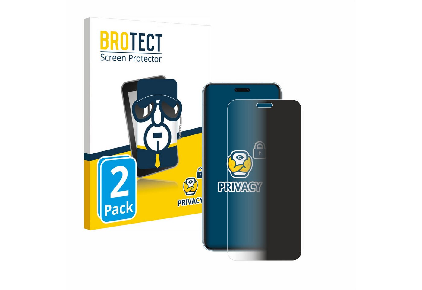 BROTECT Displayschutzfolie Sichtschutzfolie für Honor Magic 7 RSR, 2 Stück, Anti-Spy Privacy Sichtschutz Blickschutzfolie Blaulicht-Schutz von BROTECT