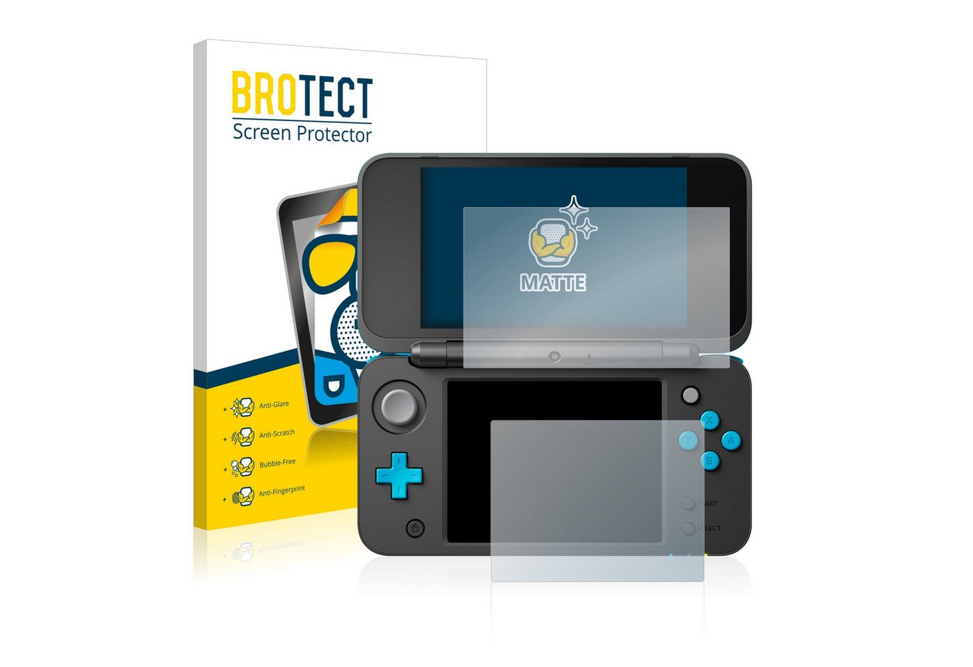 BROTECT Displayschutzfolie Schutzfolie für Nintendo 2DS XL, 2 Stück, Displayschutz Schutz Folie Matt Entspiegelungsfolie von BROTECT