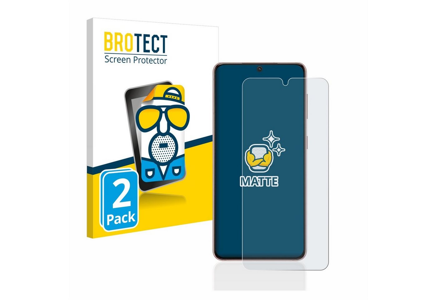 BROTECT Schutzfolie für Samsung Galaxy S21 5G, Displayschutzfolie, 2 Stück, Folie matt entspiegelt von BROTECT