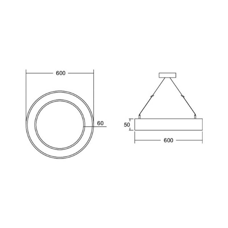 BRUMBERG Biro Circle Ring5 direkt Ø 60 cm Casambi silber 830 von BRUMBERG