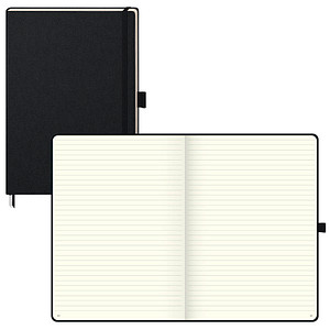 BRUNNEN Notizbuch KOMPAGNON DIN A4 liniert, schwarz Hardcover 192 Seiten von BRUNNEN