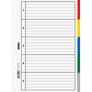 BRUNNEN Ordnerregister Vollformat blanko weiß 5-teilig, 1 St. von BRUNNEN