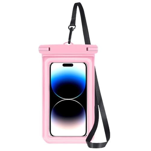 Unterwasser-Handytasche, wasserdichte schwimmende Handytasche, Handytasche mit schwimmendem Schwamm, haltbarer Smartphone-Halter, Transparent mit Dichtungsstreifen und Lanyard für Telefon von BSEID