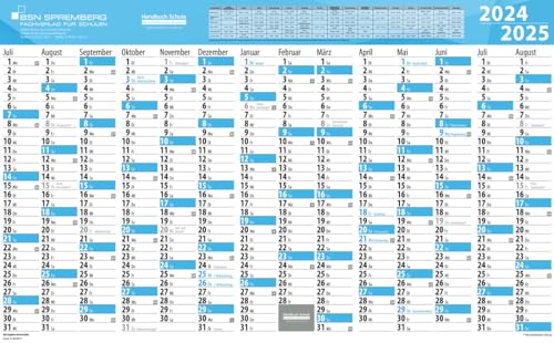 Schuljahres-Wandkalender 2024/2025 gerollt | XXL Format 100 x 62 cm | 14 Monate: Juli 2024 bis August 2025 | mit Ferien- und Feiertagen | BSN 00000014 von BSN SPREMBERG