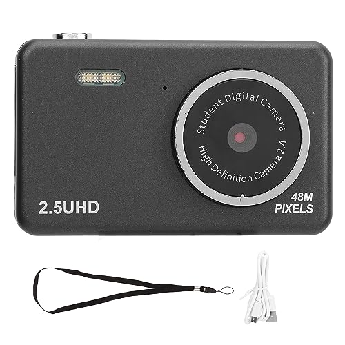 Dual Lens Digitalkamera 2,5K HD Selfie -Kamera 8 -mal Zoomfotografiekamera für Jugendliche Anfänger Kinder (Schwarz) von BSTCAR