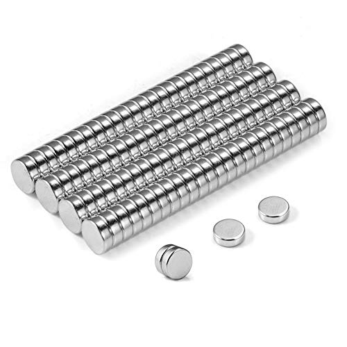 BTLIN Neodym Magnet Mini, Stark Klein Rund Magnete für Kühlschrank, Whiteboard, Magnettafel, Pinnwand, Tafel, Handwerk, 6x2 mm 100 Stück von BTLIN