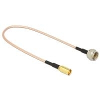 DeLOCK - Antennenkabel - HF - F-Stecker (M) - SMB (W) - 25cm - (RG-316) - durchsichtig (13001) von Delock