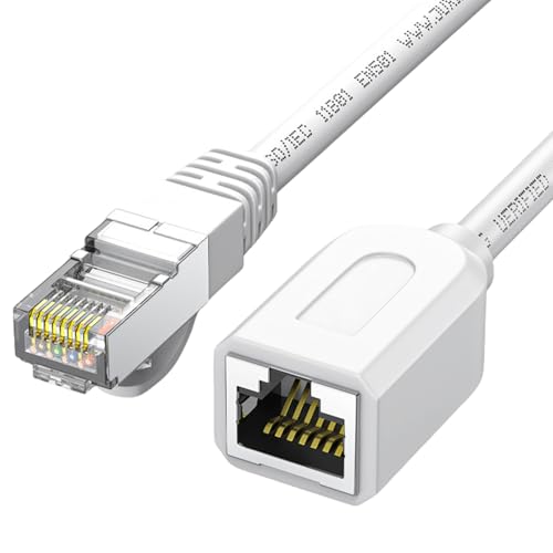 BUMMPI Cat6-Netzwerk Verlängerungsadapterkabel Ethernet Verlängerungskabel RJ45 Abgeschirmte Stecker Zu Buchsen Anschlüsse Datenübertragung von BUMMPI