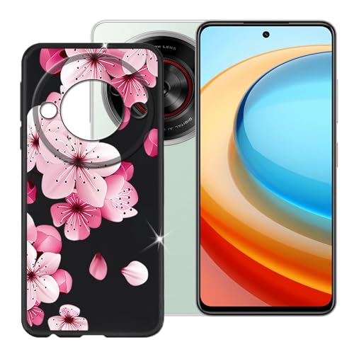 BUNALFaa für ZTE Voyage 61 (6.56") Handyhülle, Hülle rutschfeste Stoßfest Sturzsichere Schutzhülle Schale Weich Silikon Case für ZTE Voyage 61 - Rosa Blumen von BUNALFaa