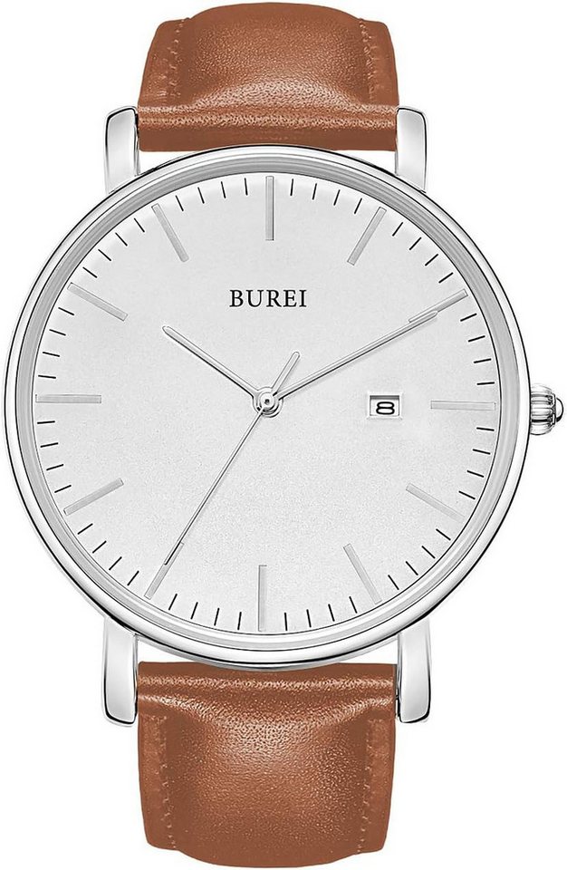 BUREI Fur Herren Minimalistisch Analog Quarz Watch, Präzises japanisches Quarzwerk für zuverlässige Zeitmessung von BUREI