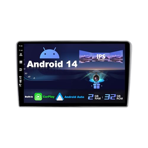 SXAUTO Android 14 IPS Autoradio für Toyota Avensis (2002-2008) - Eingebaut CarPlay/Android Auto - Rückfahrkamera KOSTENLOS - 2G+32G - Lenkradsteuerung DAB Fast-Boot WiFi DSP - 2 Din 9 Zoll von BXLIYER