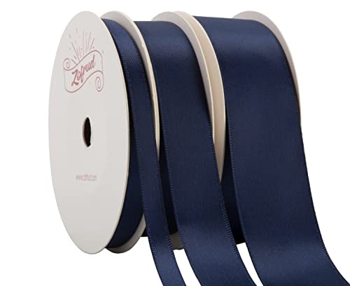 3 Rollen französisches Blau, doppelseitig, 27 m insgesamt (6 mm, 16 mm und 25 mm x 9 m), ideal für Geschenkverpackungen und Hochzeiten von BXVXWKJXKR