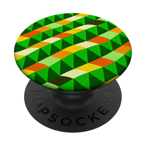 Geometrisches Dreieck, Retro-Muster, grüne optische Illusion PopSockets mit austauschbarem PopGrip von BY CRADOX CREATIVE