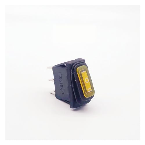 KCD3 Waterproof Rocker Switch ON-OFF/ON-OFF-ON 3Pin,2/3 Position,Electrical Equipment With Lighting Power,15A 250VAC/20A 125VAC(Yellow ON-OFF-ON,LED 12V) von BYCIFRLG