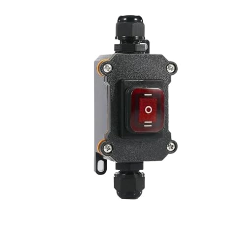 Waterproof switch Waterproof ship type switch220V/24V/12V 20A Rain proof outside the electrical roomAmpere boxSecond gear IP65(Double red 220V,One Size) von BYCIFRLG