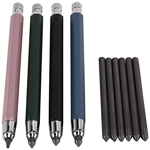 BYCUFF 10 StüCk 5,6 Mm Bleistifte Set Skizzieren Metall Automatischer Mechanischer Graphit Stift zu Dem Basteln, Kunst Skizzieren, Holzbearbeitung von BYCUFF