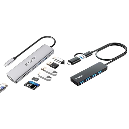 BYEASY USB C Hub & USB C Hub zu USB 3.0 HUB mit 4 Port und 2 ft Kabel von BYEASY