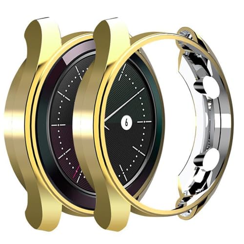 BYISYUE Hülle für Huawei Watch GT 3 42mm Schutzfolie Schutzhülle, Silicone TPU Displayschutz Case Cover, Anti-Kratz Anti-Staub Schutz Gehäuse für Huawei Watch GT 3 42mm (Gold) von BYISYUE