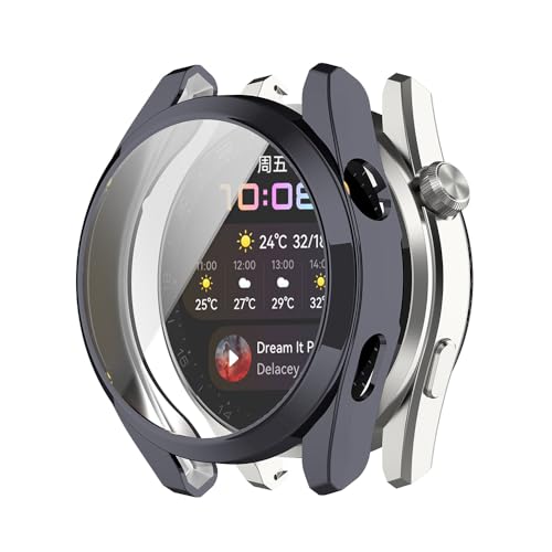 Hülle für Huawei Watch 3 Pro Schutzfolie Schutzhülle, Silicone TPU Displayschutz Case Cover, Anti-Kratz Anti-Staub Schutz Gehäuse für Huawei Watch 3 Pro (Gray) von BYISYUE