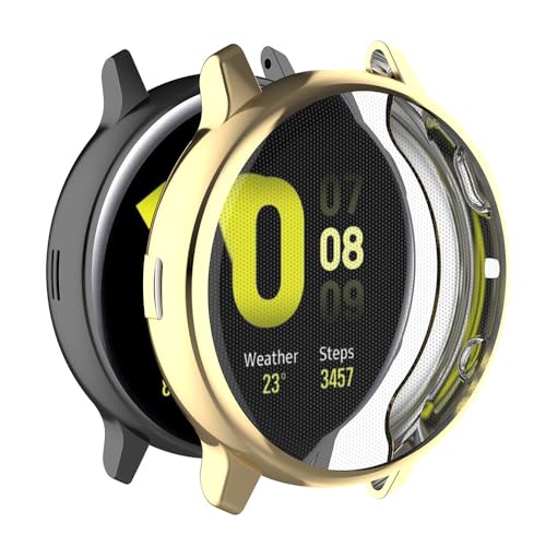 Hülle für Samsung Galaxy Watch Active 2 40mm Schutzfolie Schutzhülle, Silicone TPU Displayschutz Case Cover, Anti-Kratz Anti-Staub Schutz Gehäuse für Samsung Galaxy Watch Active 2 40mm (Gold) von BYISYUE