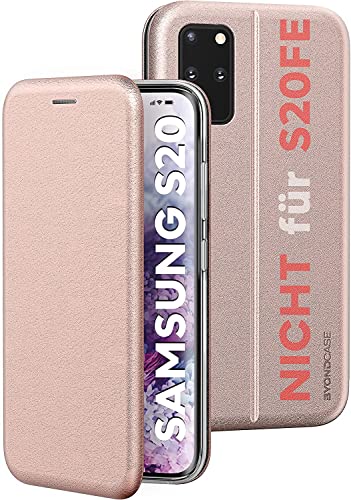 BYONDCASE Samsung S20 Plus Hülle Rosa [Nur für Samsung S20 Plus] 6.7 Zoll PU Leder Flip-Case Klapphülle mit Kartenfach, Magnetverschluss, Standfunktion und Wireless Charging von BYONDCASE