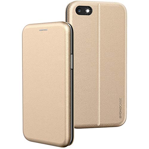 BYONDCASE iPhone 6s Hülle Gold, iPhone 6 Schutzhülle [Deluxe Leder Flip-Case Klapphülle] kompatibel für iPhone 6s Case von BYONDCASE