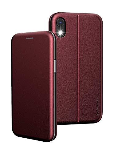 BYONDCASE iPhone XR Flip-Case Klapphülle, iPhone XR Hülle Rot [iPhone XR Handyhülle] Fullbody 360 Grad Rundumschutz Ultra Slim kompatibel mit dem iPhone XR Handytasche von BYONDCASE