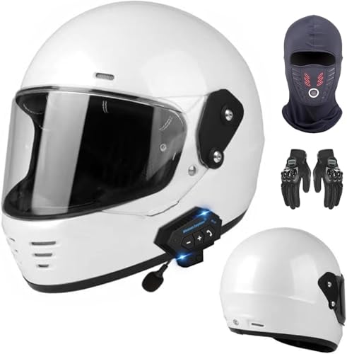 Integriert Motorradhelm mit Doppelvisier, Klapphelm mit Bluetooth, ECE Zertifiziert Integralhelm, mit Eingebautem Mikrofon für Automatische Reaktion A,M55-56CM von BYOUQ