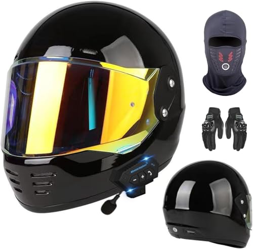 Integriert Motorradhelm mit Doppelvisier, Klapphelm mit Bluetooth, ECE Zertifiziert Integralhelm, mit Eingebautem Mikrofon für Automatische Reaktion G,M55-56CM von BYOUQ