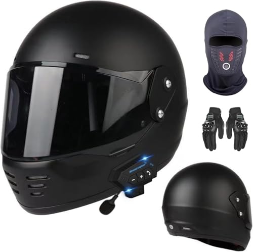 Klapphelm mit Bluetooth, ECE Zertifiziert Integralhelm, mit Eingebautem Mikrofon für Automatische Reaktion Integriert Motorradhelm mit Doppelvisier, B,XL59-60CM von BYOUQ