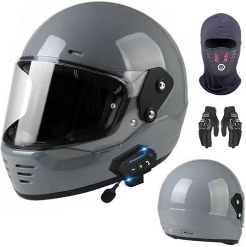 Klapphelm mit Bluetooth, ECE Zertifiziert Integralhelm, mit Eingebautem Mikrofon für Automatische Reaktion Integriert Motorradhelm mit Doppelvisier, G,XXL61-62CM von BYOUQ