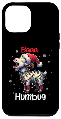 Hülle für iPhone 12 Pro Max Baaa Humbug Weihnachtsmannmütze mit Ziegenmotiv, lustige Weihnachtsbeleuchtung von Baaa Humbug Goat Lovers Xmas Party